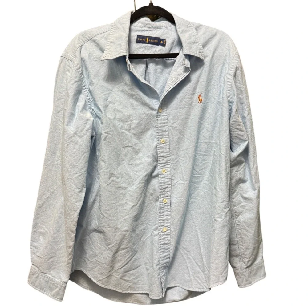 Ralph Lauren Light Blue Oxford Button Down Shirt XL‎ Classic - preppy old school
